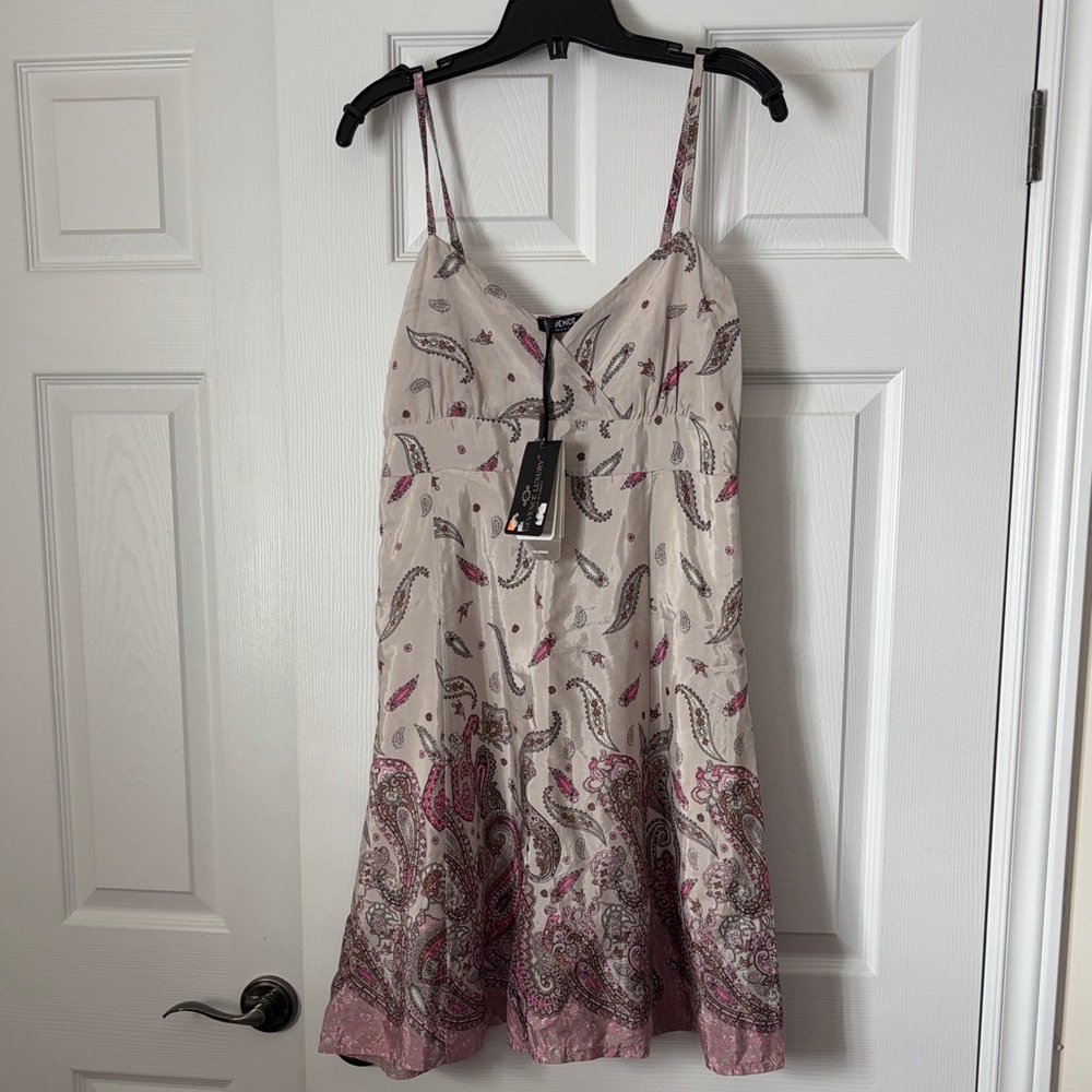 Paisley Silk Spaghetti Strap Dress